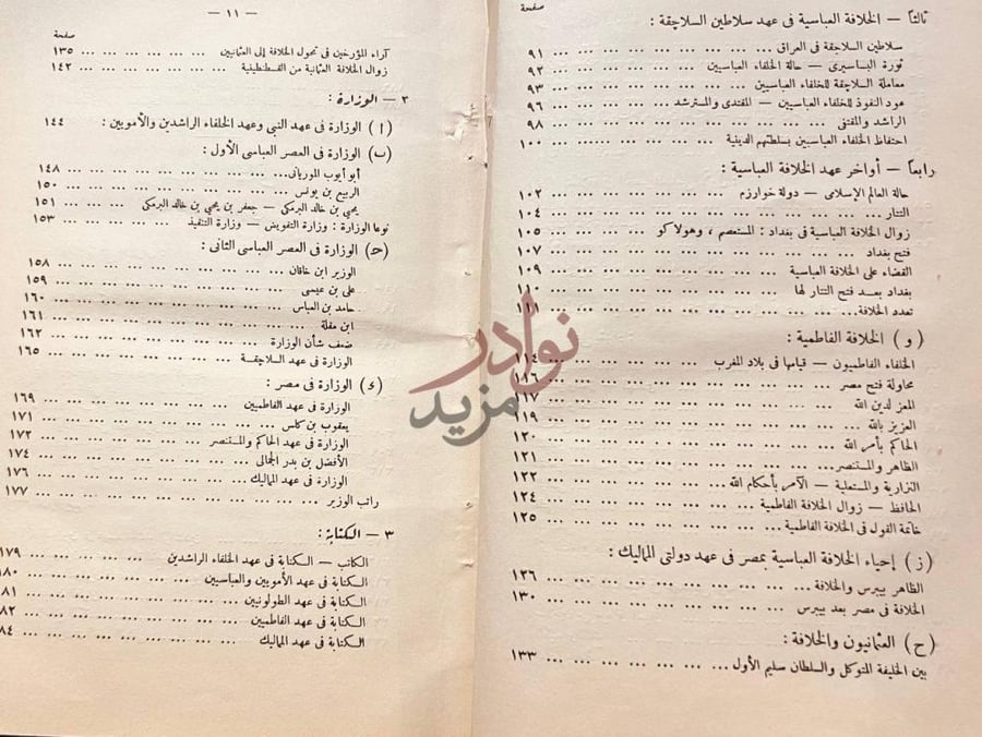 فهرس كتاب النظم الاسلامية استمرار صفحة الفهرس