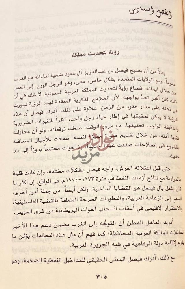 فصل كتاب فيصل الملك والدولة الفصل السادس رؤية