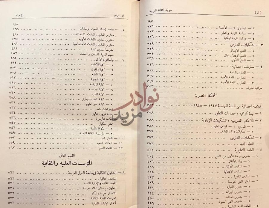 فهرس كتاب حولية الثقافة العربية المؤسسات العلمية