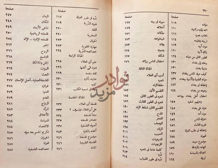 كشاف كتاب تجديد ذكرى ابي العلاء