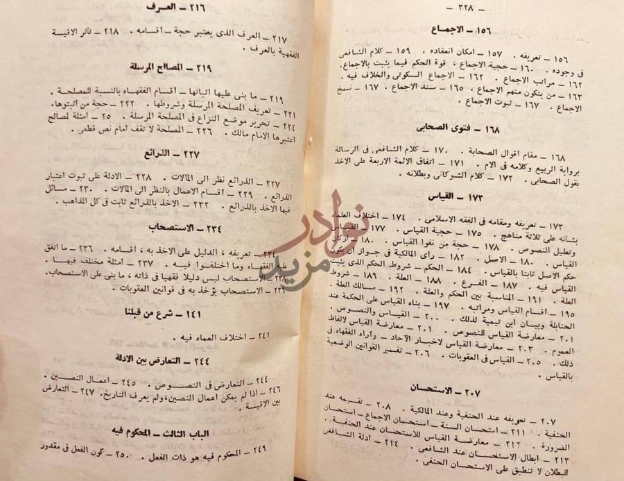 فهرس كتاب اصول الفقه الباب الثالث
