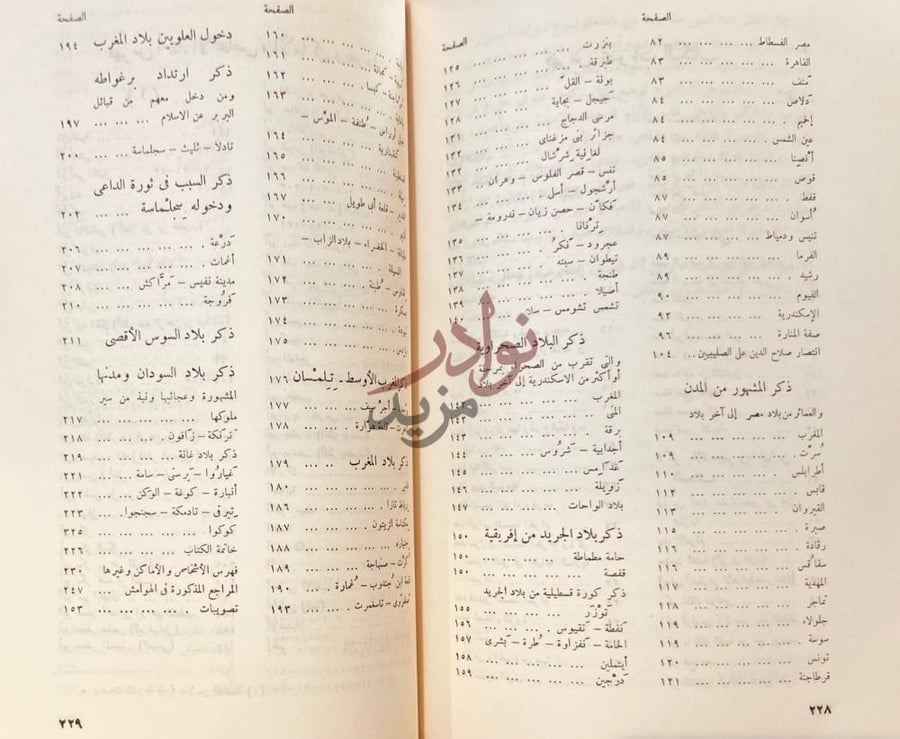فهرس كتاب الاستبصار في عجائب الامصار