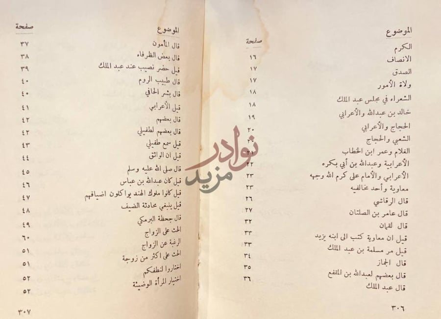 فهرس كتاب حكم وادب من ماثر العرب الموضوع صفحة