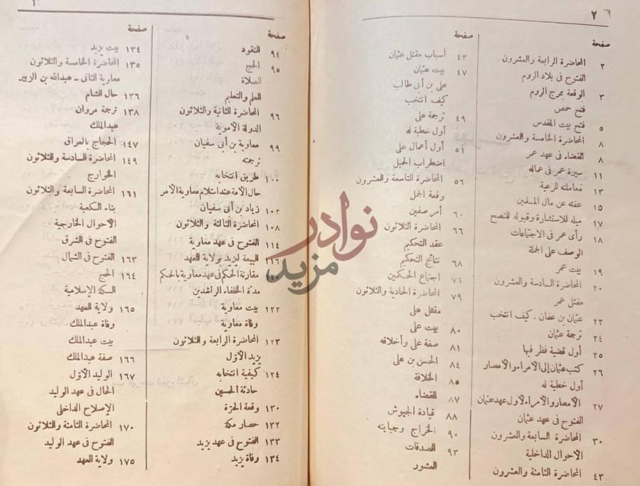 فهرس كتاب محاضرات تاريخ الامم الاسلامية استكمال فهرست الجزء