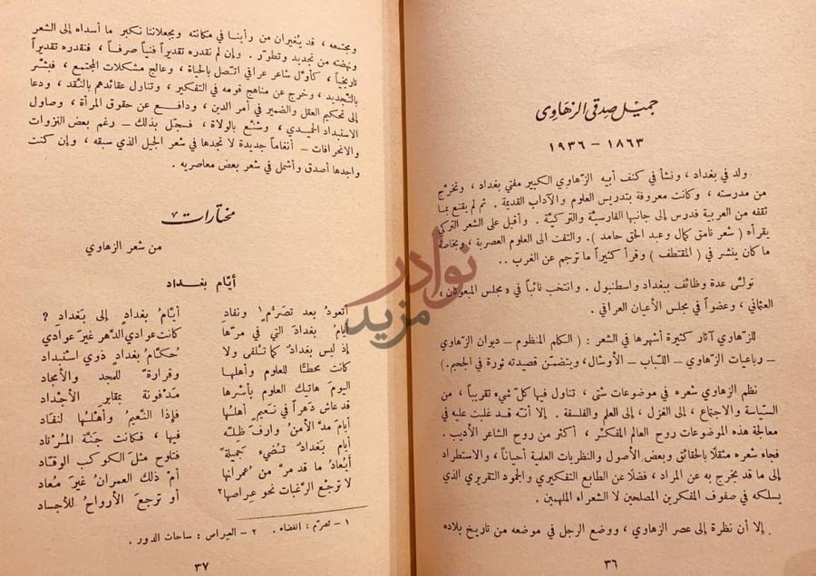 صفحة داخلية كتاب الشعر والشعراء في العراق دراسة