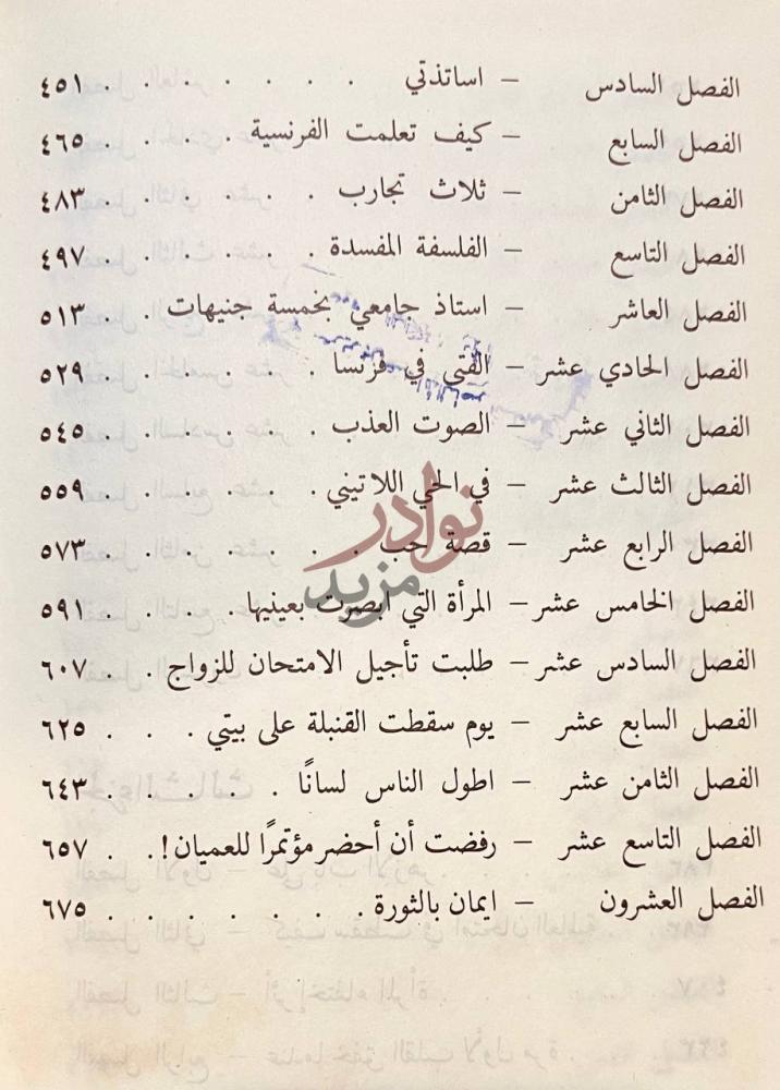 فهرس كتاب الايام نهاية فهرس المحتويات