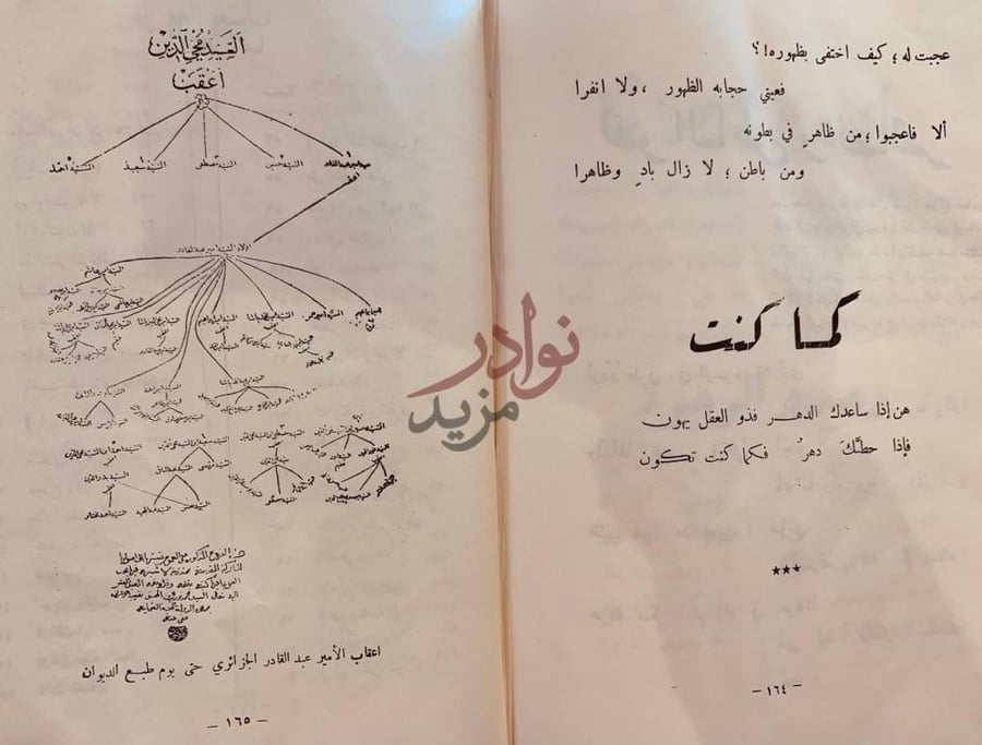 صفحة داخلية كتاب ديوان الامير عبدالقادر الجزائري