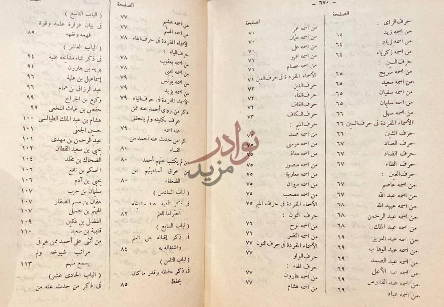 فهرس كتاب مناقب الامام احمد بن حنبل فهرس الموضوعات