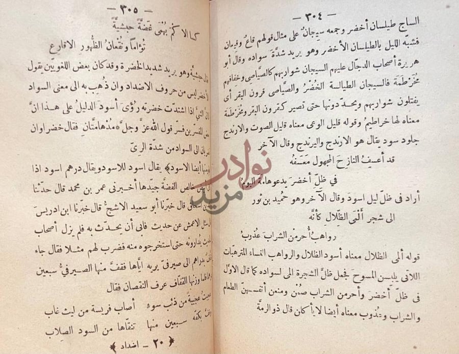 صفحة داخلية كتاب الاضداد في اللغة كلام في غضة حبشية