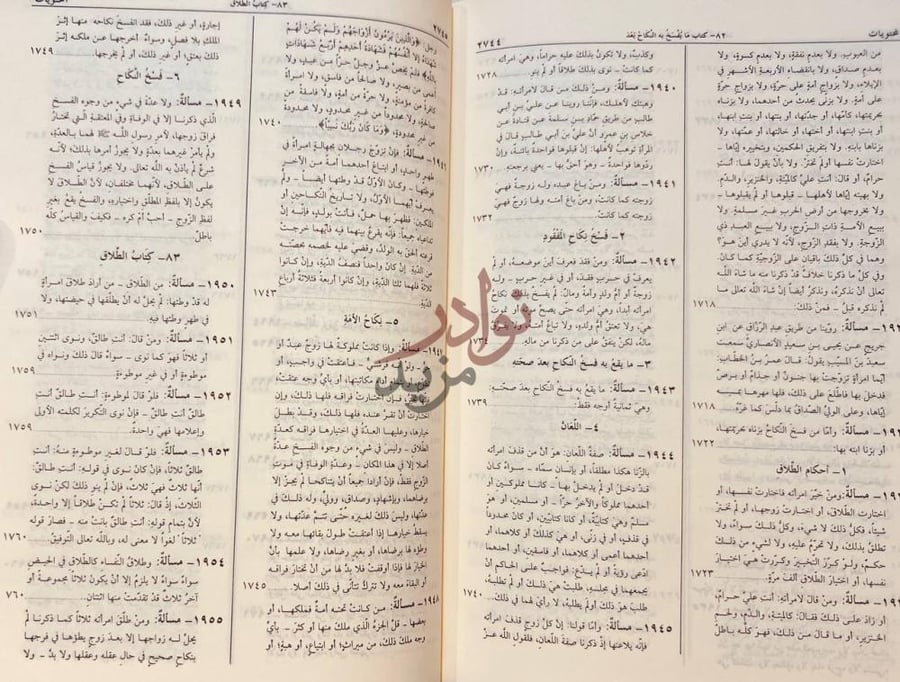 صفحة داخلية كتاب فهارس المحلى في شرح المجلى بالحجج والاثار