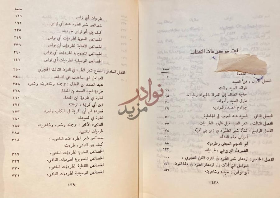 فهرس كتاب شعر الطرد الى نهاية القرن الثالث الهجري