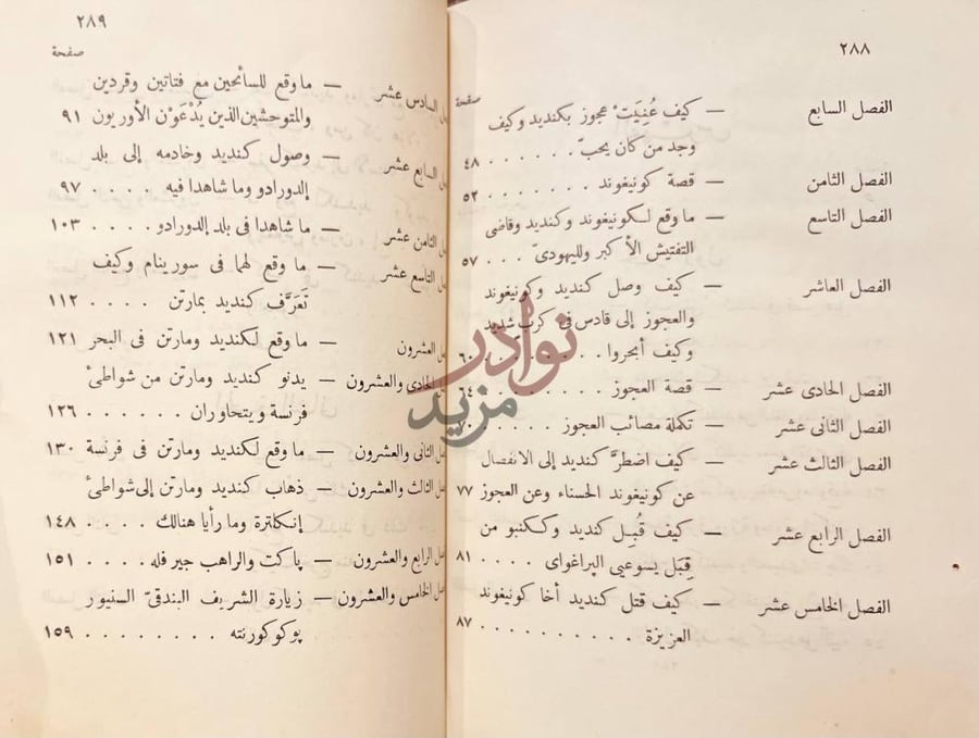 فهرس كتاب كنديد او التفاؤل