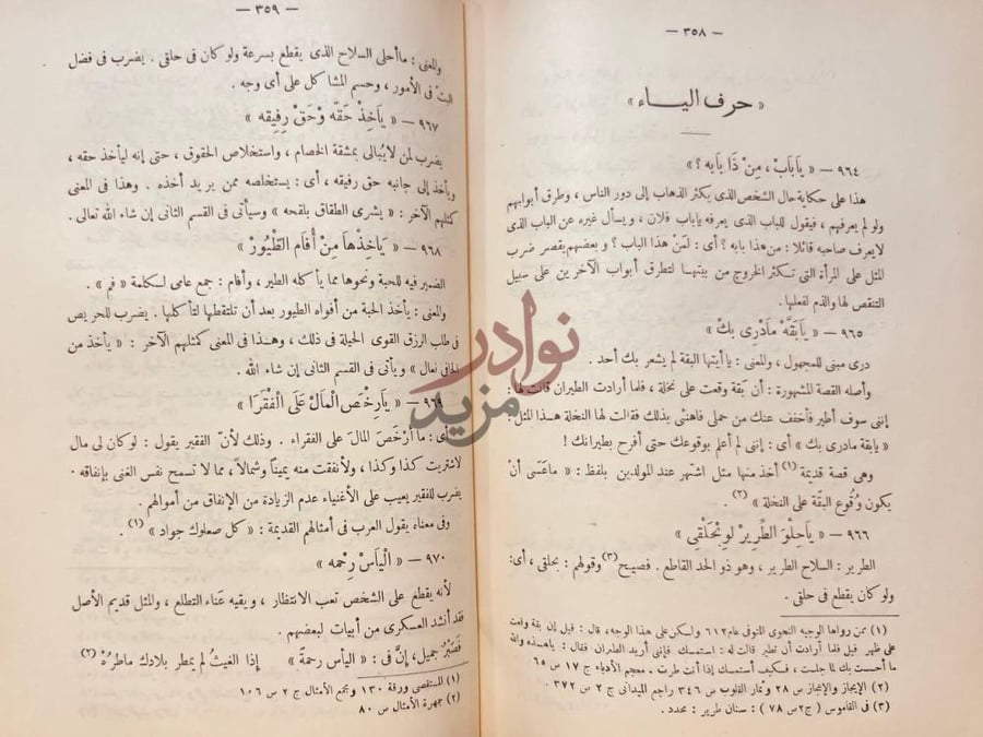 صفحة داخلية كتاب الامثال العامية في نجد حرف الياء
