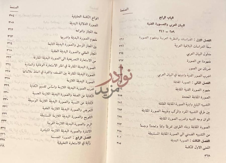 فهرس كتاب بناء الصورة الفنية في البيان العربي المحتوى