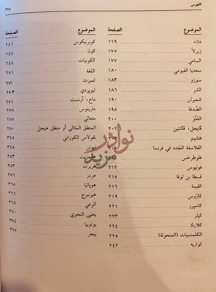 فهرس كتاب موسوعة الفلسفة الفهرست