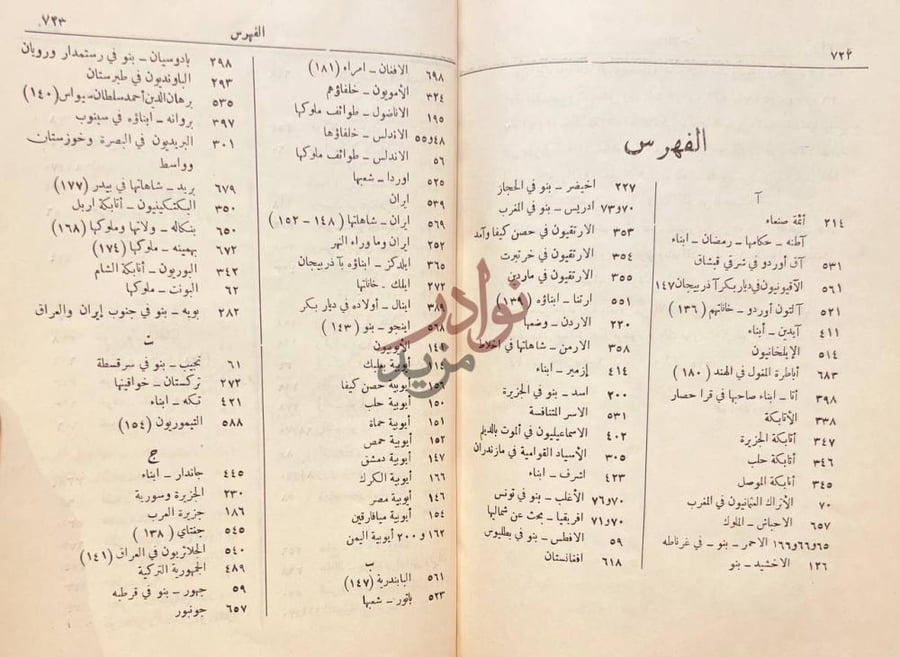 كشاف كتاب الدول الاسلامية الفهرس