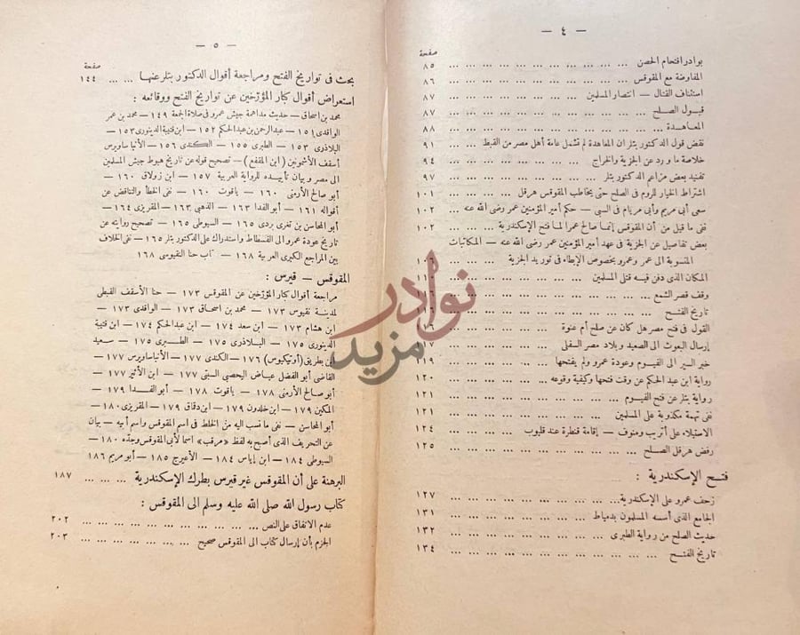 فهرس كتاب مصر في عهد الاسلام خواطر في تاريخها ونبذ عن اثارها