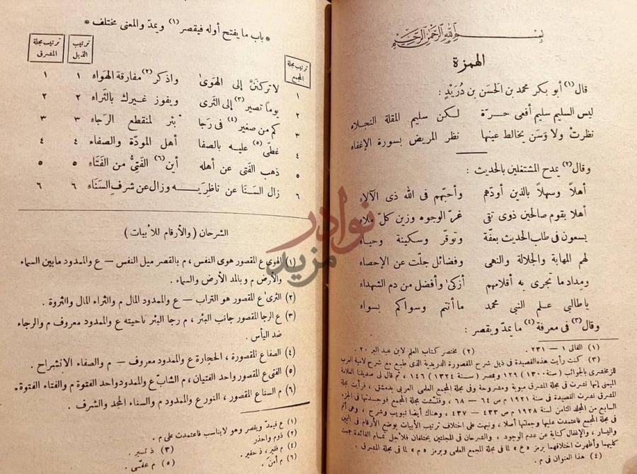 صفحة داخلية كتاب ديوان شعر الامام ابي بكر بن دريد الازدي