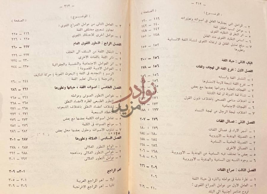 فهرس كتاب علم اللغة الفهرس