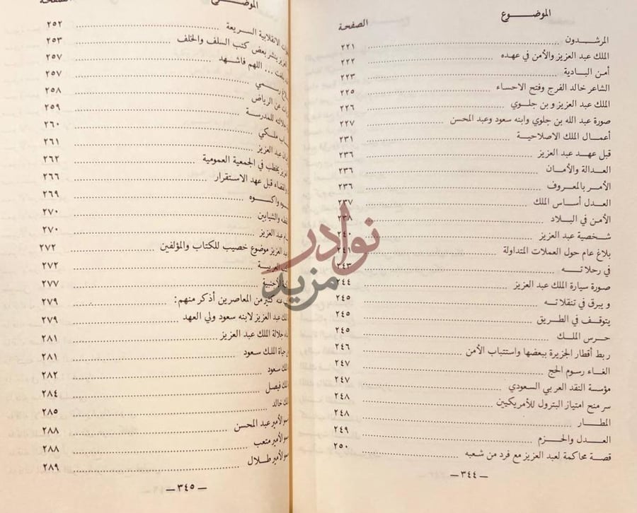 فهرس كتاب من حياة الملك عبدالعزيز الموضوع