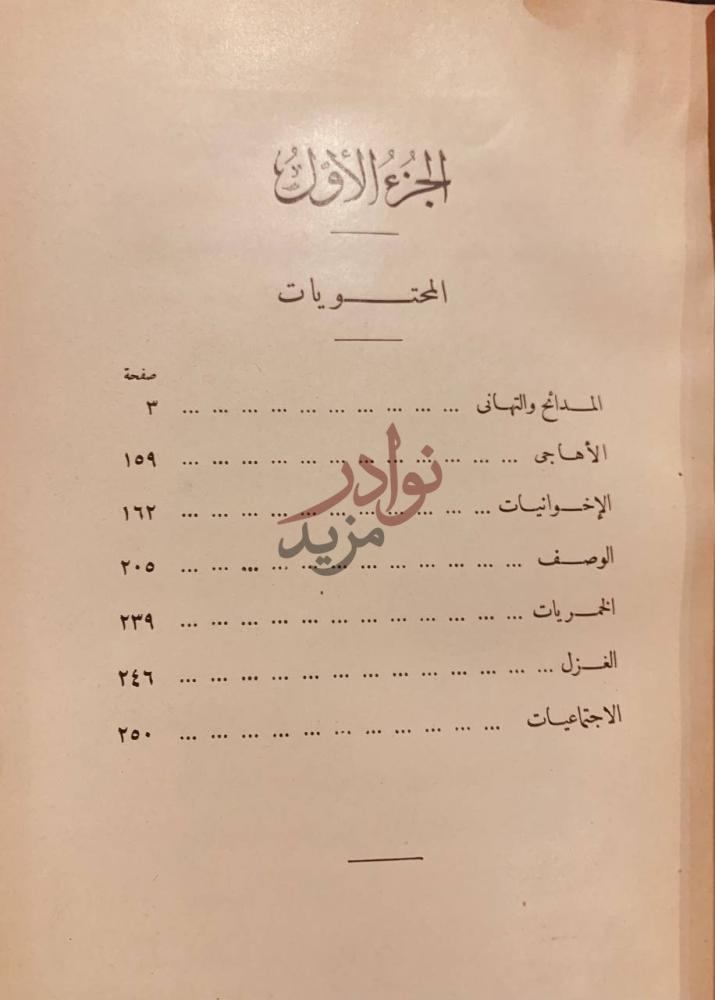 فهرس كتاب ديوان حافظ ابراهيم الجزء الأول