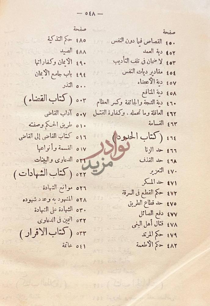 فهرس كتاب الروض الندى شرح كا في المبتدى