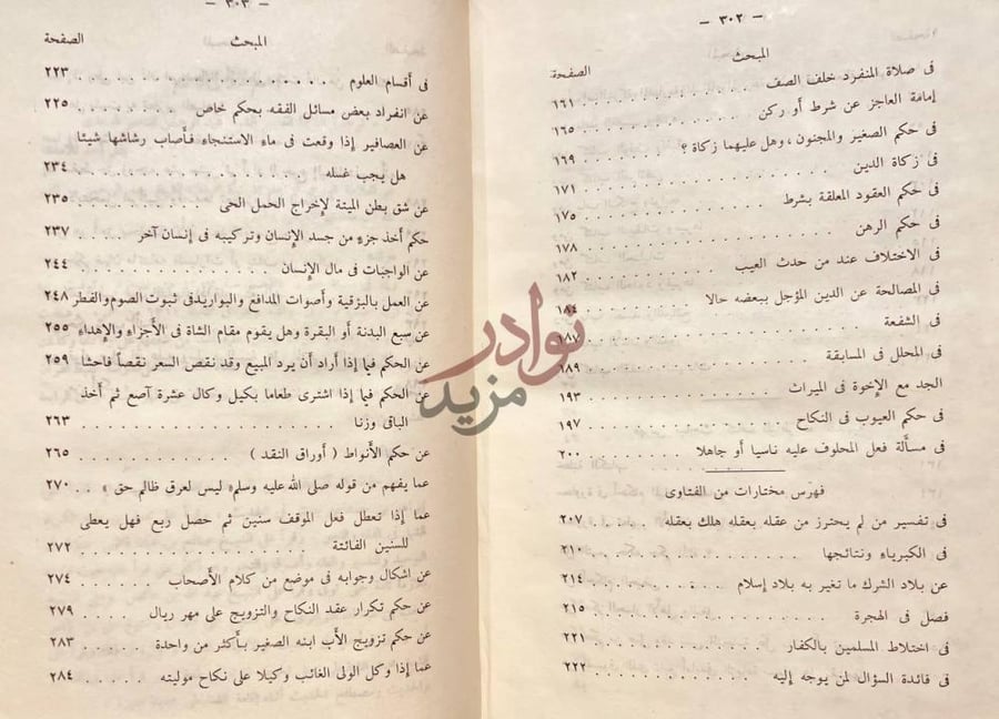 فهرس كتاب المختارات الجلية من المسائل الفقهية