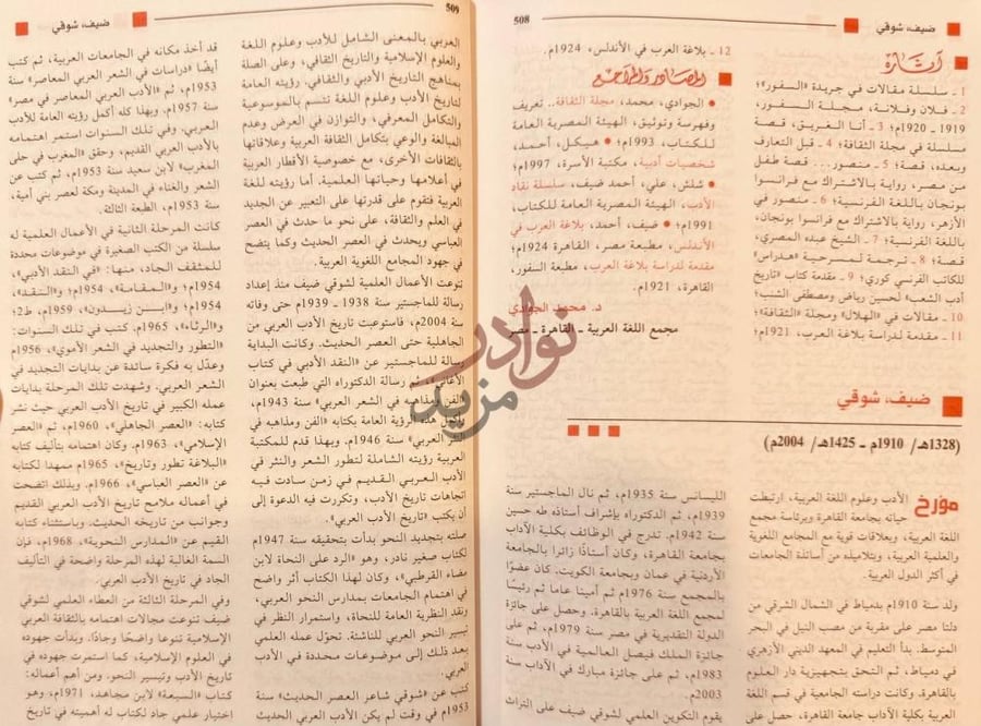 صفحة داخلية كتاب موسوعة اعلام العلماء والادباء العرب