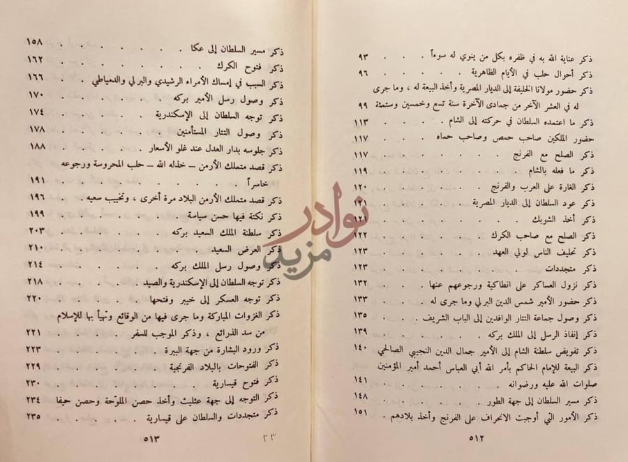 فهرس كتاب الروض الزاهر في سيرة الملك الظاهر فهرس المواضيع