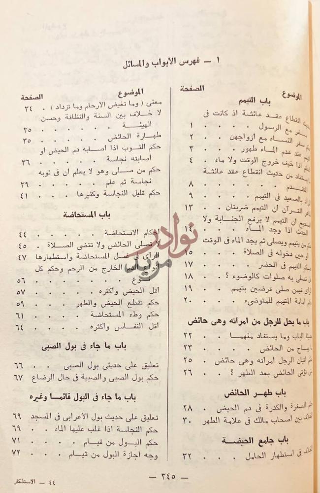 فهرس كتاب الاستذكار فهرس الأبواب