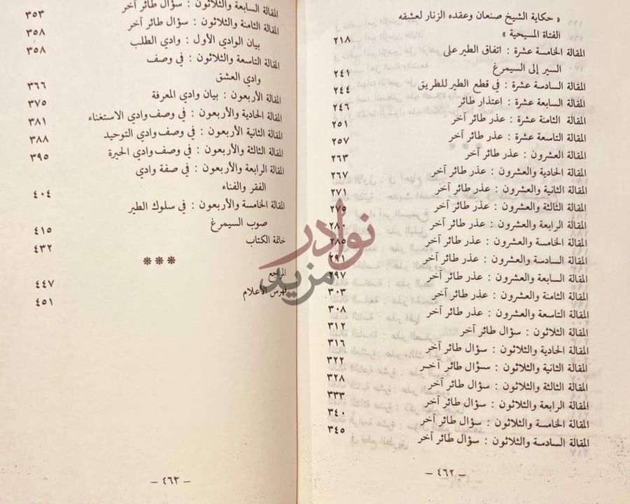 فهرس كتاب منطق الطير خاتمة الكتاب