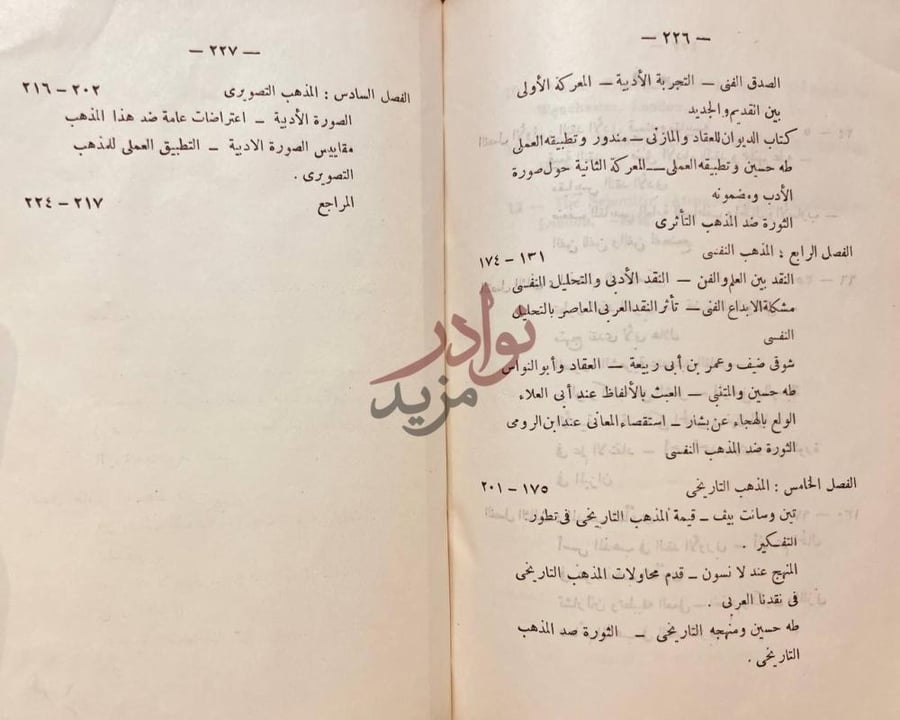 فهرس كتاب المذاهب النقدية