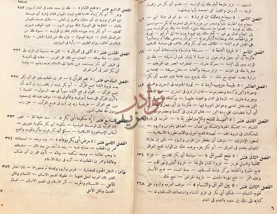 فهرس كتاب ابو بكر الصديق