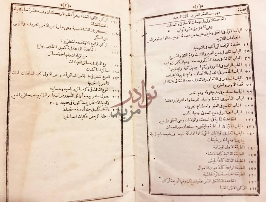 فهرس كتاب العقد الفريد الملك السعيد فهرست العقد الفريد