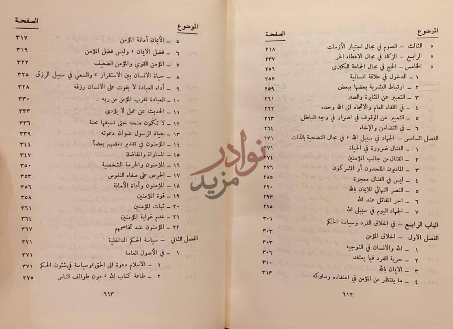 فهرس كتاب الدين والدولة من توجيه القران الكريم الفهرس