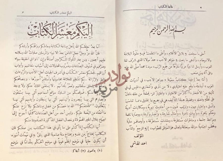 مقدمة كتاب جواهر الادب في ادبيات وانشاء لغة العرب