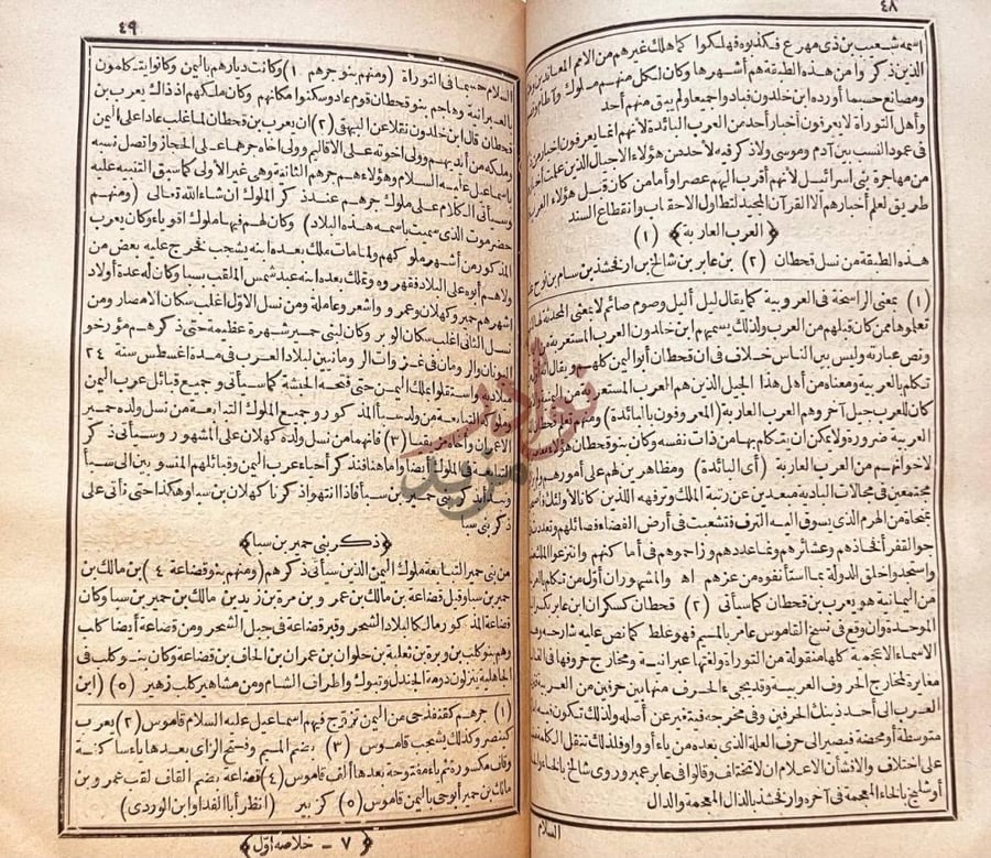 صفحة داخلية كتاب خلاصة الكلام في تاريخ الجاهلية والاسلام