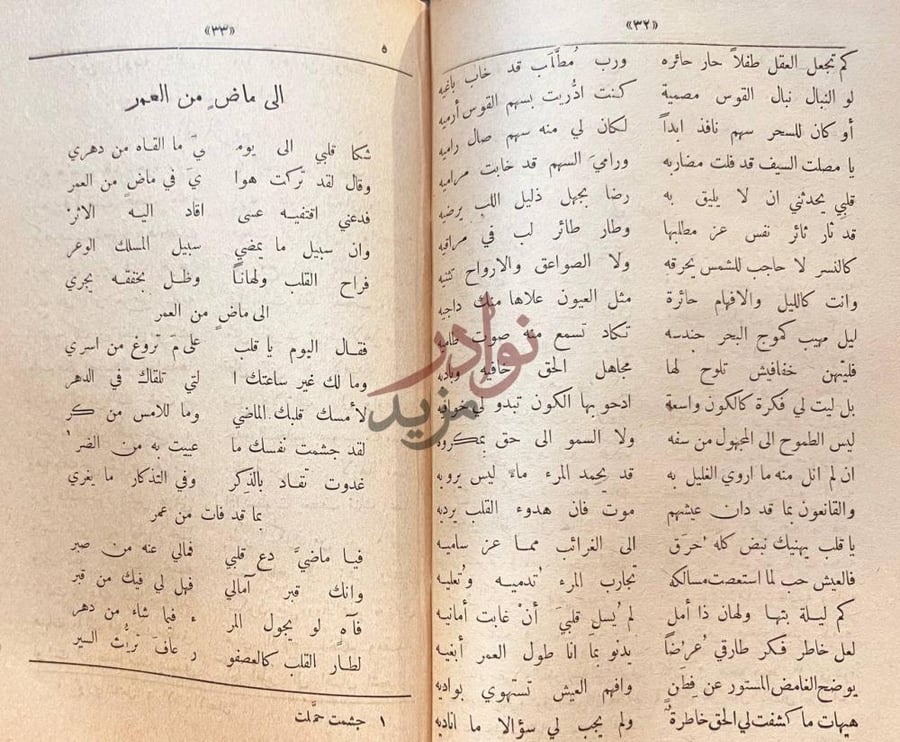 صفحة داخلية كتاب ديوان الخطرات الى ماض من العمر