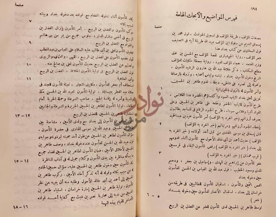 فهرس كتاب بغداد اقدم ماكتب في تاريخ الخليفة المامون وعصره
