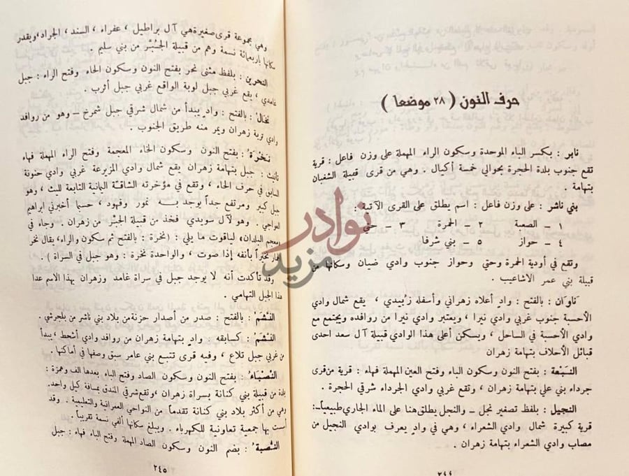 صفحة داخلية كتاب المعجم الجغرافي للبلاد العربية السعودية بلاد