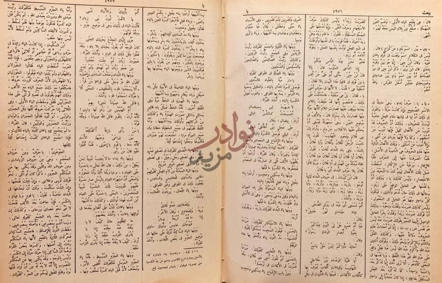 صفحة داخلية كتاب لسان العرب باب الياء