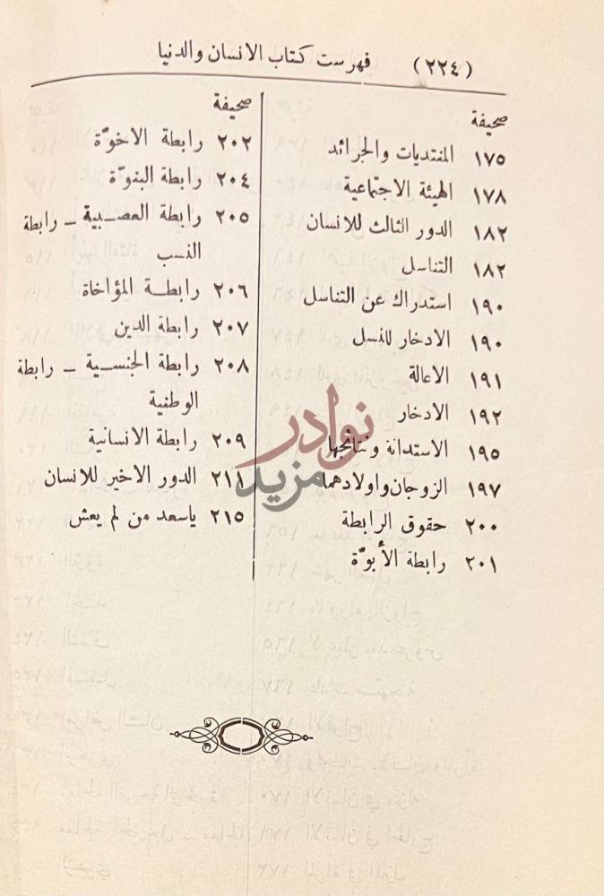 فهرس كتاب الانسان والدنيا فهرست كتاب الانسان