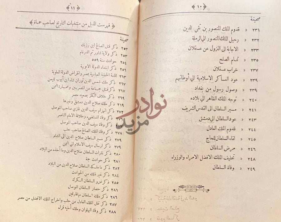 فهرس كتاب سيرة صلاح الدين الايوبي او النوادر السلطانية