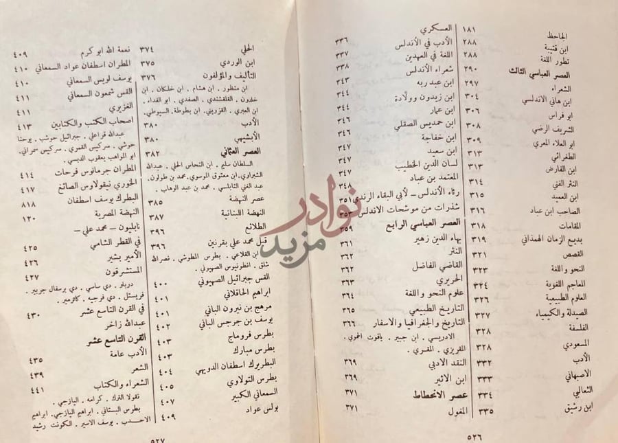 فهرس كتاب ادب العرب