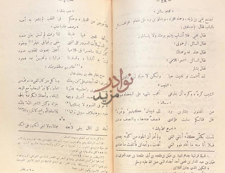 صفحة داخلية كتاب بشار بن برد شعره واخباره حماسة سائل