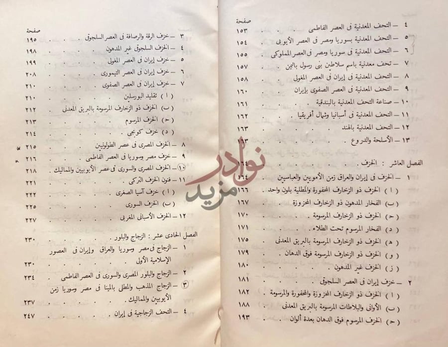 فهرس كتاب الفنون الاسلامية