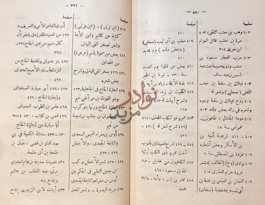 كشاف كتاب محاضرات ادب اللغة العربية