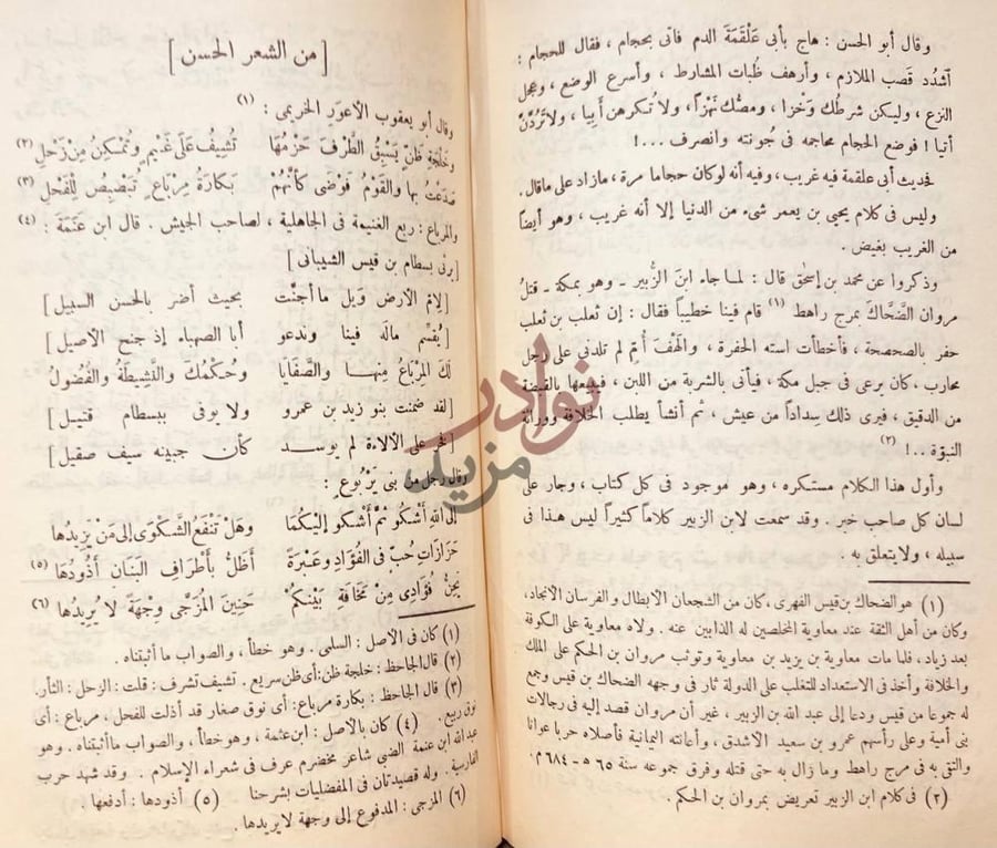 صفحة داخلية كتاب البيان والتبيين من الشعر الحسن