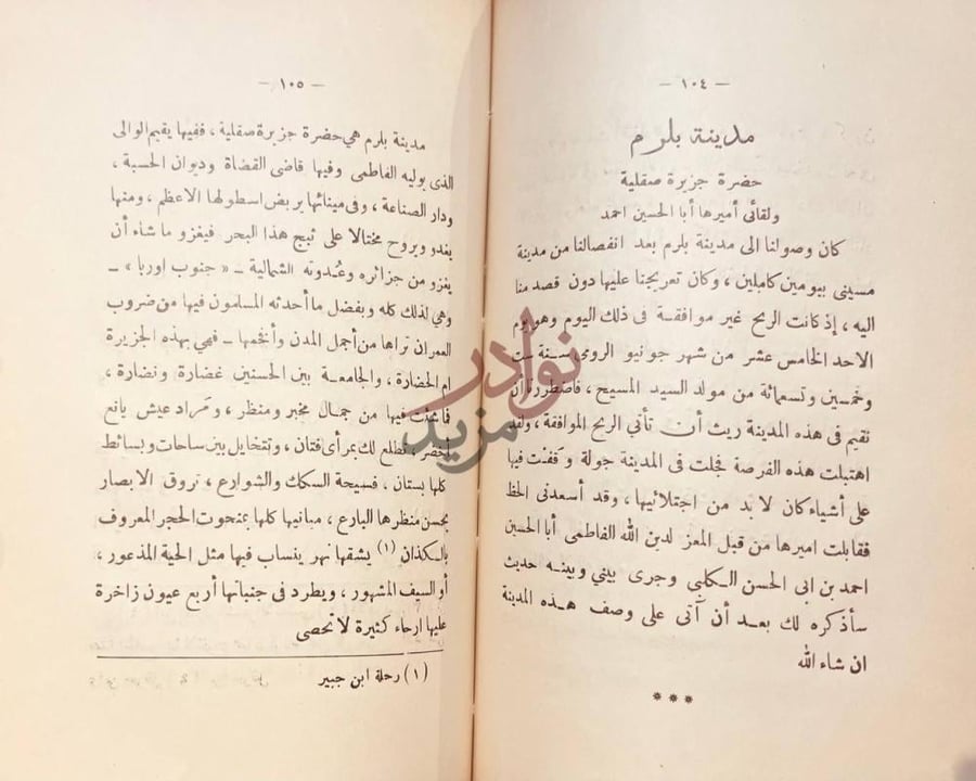 صفحة داخلية كتاب حضارة العرب في الاندلس مدينة بلرم