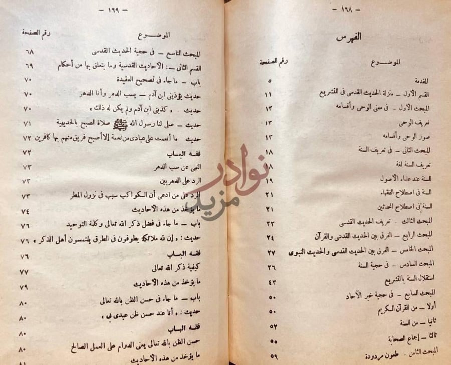 فهرس كتاب الاحاديث القدسية ومنزلتها في التشريع الفهرس